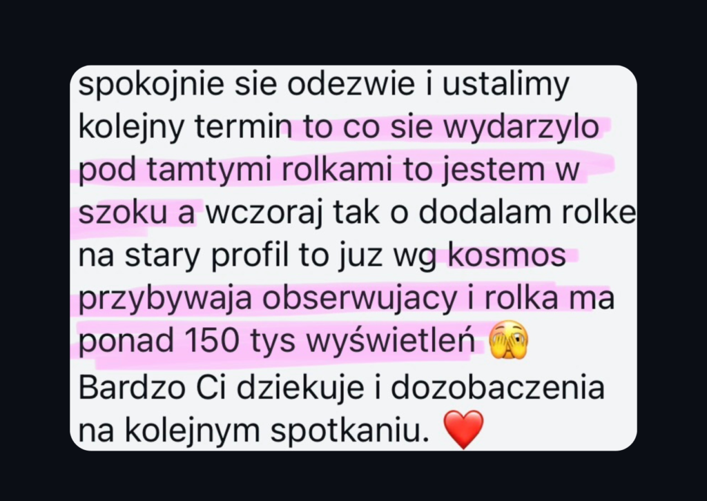 Opinie o współpracy na social mediami Klaudia Socials